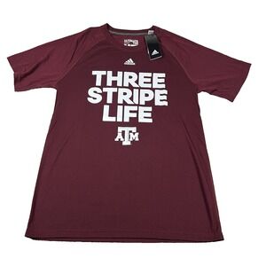 Adidas Mens Medium Maroon Texas‎ A&M Aggies NACC Football Ultimate T-Shirt NWT